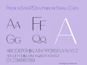 PassionSansPDba HairlineSmallCaps Unknown Font Sample