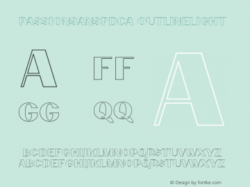 PassionSansPDca OutlineLight Unknown Font Sample