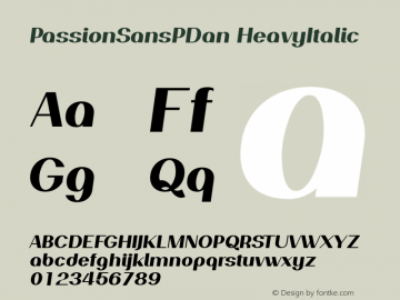 PassionSansPDan HeavyItalic Unknown图片样张