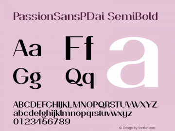 PassionSansPDai SemiBold Unknown Font Sample