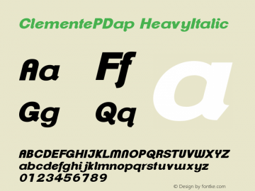 ClementePDap HeavyItalic Unknown图片样张