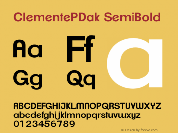 ClementePDak SemiBold Unknown Font Sample