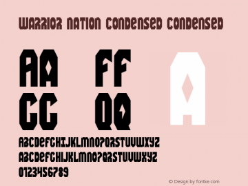 Warrior Nation Condensed Condensed 001.000 Font Sample