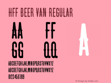 HFF Beer Van Regular Version 1.000 Font Sample