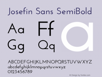Josefin Sans SemiBold Unknown Font Sample