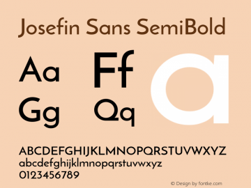 Josefin Sans SemiBold Unknown Font Sample