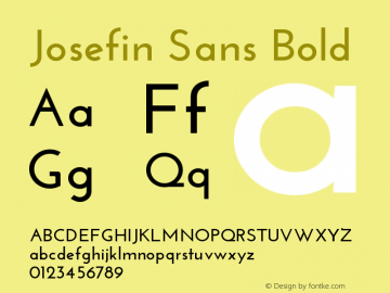 Josefin Sans Bold Version 1.0 Font Sample