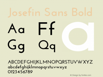 Josefin Sans Bold Version 1.0 Font Sample