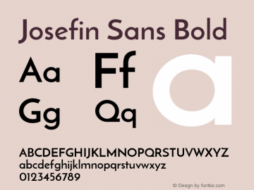 Josefin Sans Bold Unknown Font Sample