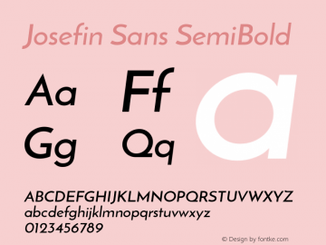 Josefin Sans SemiBold Unknown Font Sample