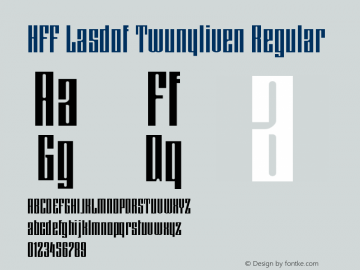 HFF Lasdof Twunyliven Regular Version 1.000 Font Sample