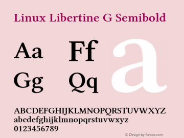 Linux Libertine G Semibold Version 5.1.1 Font Sample