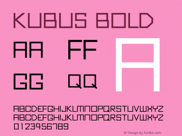 Kubus Bold Version 1.00 2012图片样张