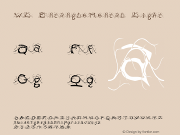 WL EntangleMental Light Version 1.000 Font Sample