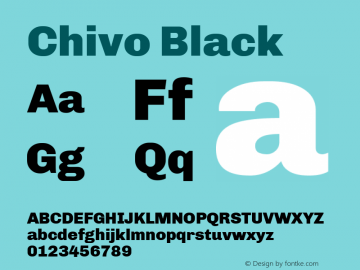 Chivo Black Version 1.001 Font Sample