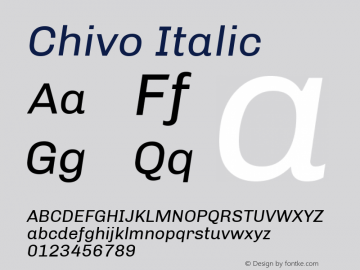 Chivo Italic 1.000 Font Sample