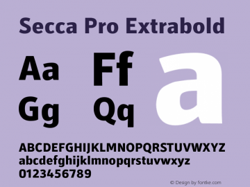 Secca Pro Extrabold 1.000 Font Sample