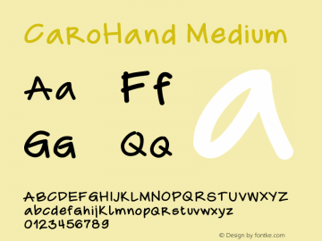 CaroHand Medium Version 001.000 Font Sample