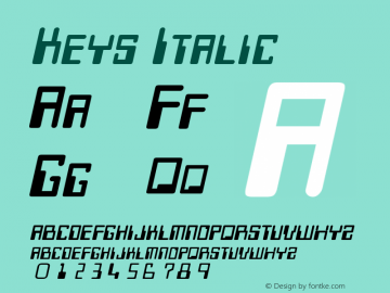 Keys Italic 1.0 Tue Jul 27 10:05:23 1993 Font Sample