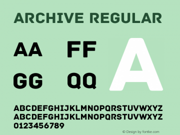 Archive Regular Version 001.001图片样张