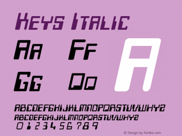 Keys Italic Macromedia Fontographer 4.1 6/28/96 Font Sample