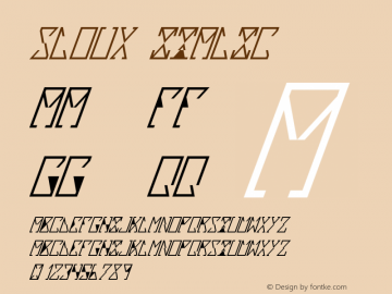 Sloux Italic Version 1.000 2012 initial r Font Sample