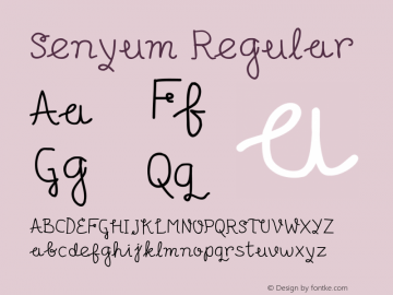 Senyum Regular Unknown Font Sample