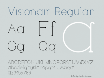 Visionair Regular Unknown Font Sample