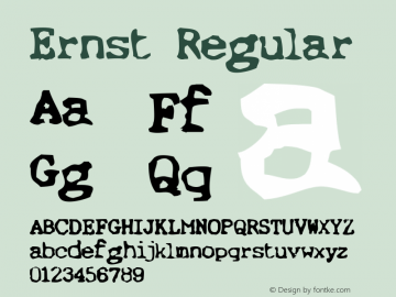 Ernst Regular Unknown Font Sample