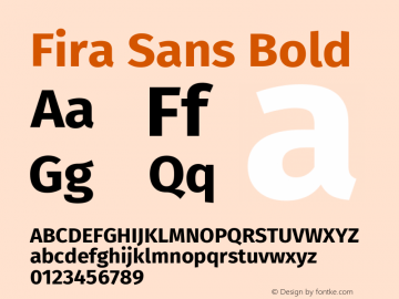 Fira Sans Bold Version 4.106g Font Sample