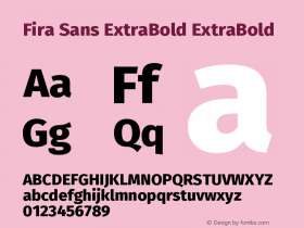 Fira Sans ExtraBold ExtraBold Version 004.102图片样张