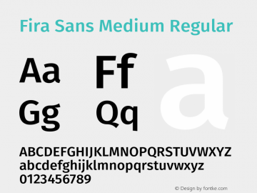 Fira Sans Medium Regular Version 4.106;PS 004.106;hotconv 1.0.70;makeotf.lib2.5.58329图片样张