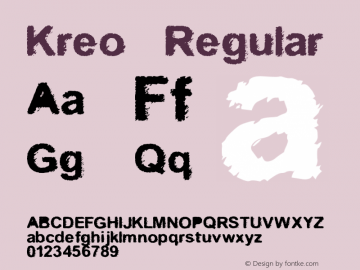 Kreo Regular Unknown Font Sample