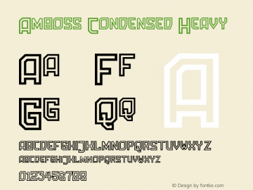 Amboss Condensed Heavy Unknown Font Sample