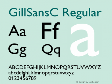 GillSansC Regular OTF 1.0;PS 001.003;Core 116;AOCW 1.0 161 Font Sample
