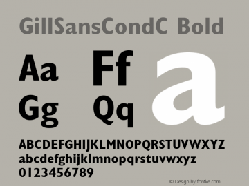 GillSansCondC Bold Version 001.001 Font Sample