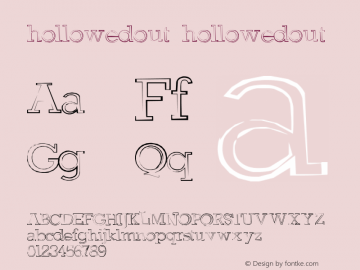 hollowedout hollowedout Unknown Font Sample