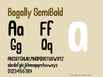 Bagally SemiBold Version 1.000图片样张