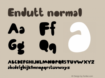 Endutt normal Version 001.003 Font Sample