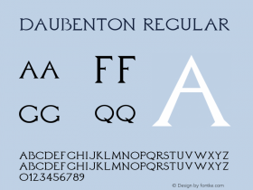 Daubenton Regular Version 1.0 Font Sample