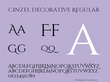 Cinzel Decorative Regular Version 1.001;PS 001.001;hot Font Sample