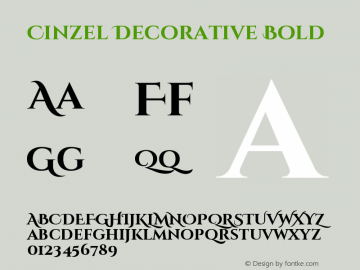 Cinzel Decorative Bold Version 1.001;PS 001.001;hot Font Sample