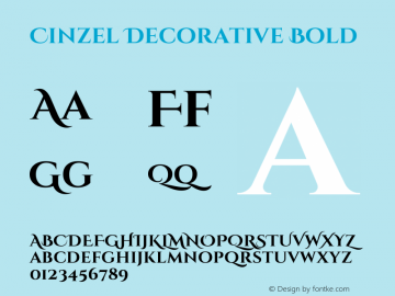 Cinzel Decorative Bold Version 1.001;PS 001.001;hotconv 1.0.56;makeotf.lib2.0.21325 Font Sample