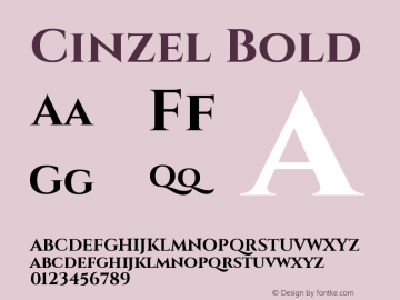 Cinzel Bold Version 1.001;PS 001.001;hot图片样张