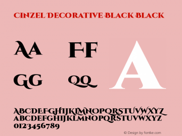 Cinzel Decorative Black Black Version 1.001;PS 001.001;hot Font Sample