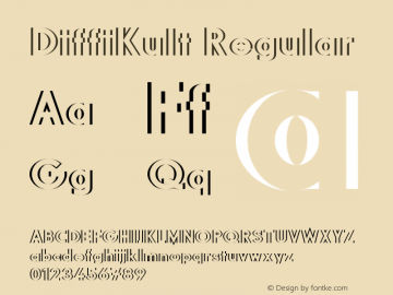 DiffiKult Regular Version 0.000 2012 initial release Font Sample