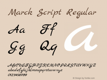 Marck Script Regular Version 1.002 Font Sample