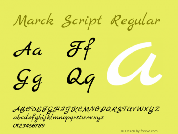 Marck Script Regular Version 1.002 Font Sample