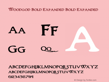 Woodgod Bold Expanded Bold Expanded Version 1.0; 2012图片样张