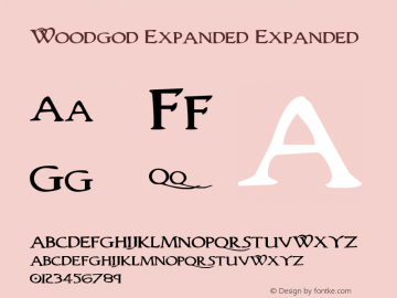 Woodgod Expanded Expanded Version 1.0; 2012 Font Sample